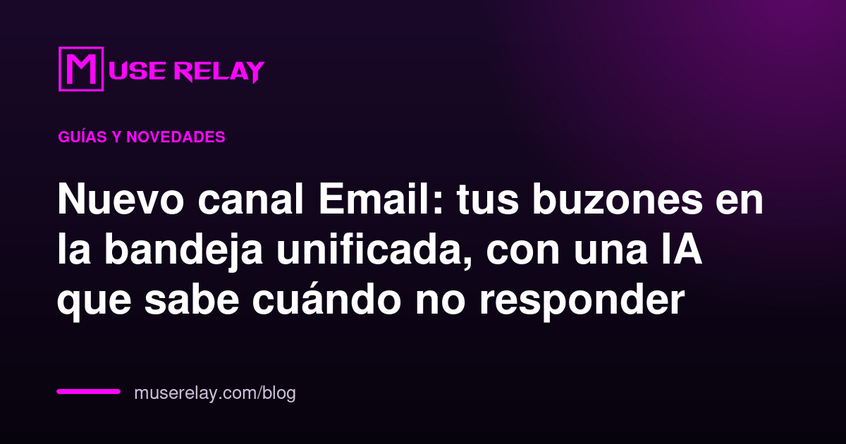 Nuevo canal Email: tus buzones en la bandeja unificada, con una IA que sabe cuándo no responder